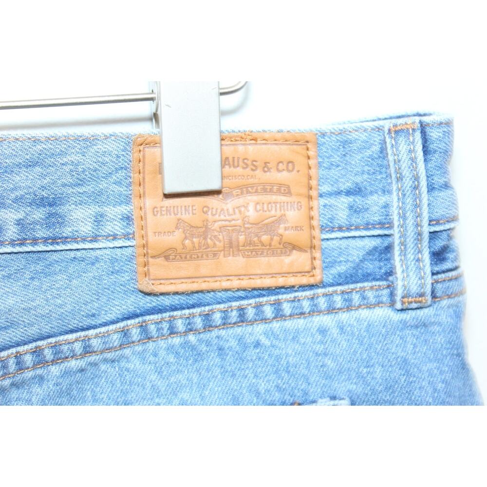 Levi's Deconstructed Button Fly Denim Cut Off Jean Skirt Blue Women's 32 H11823 - Picture 10 of 16
